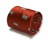 Frederick Thomas Rosso Brillante Men-S Cravatta Con Pecora Design Classico