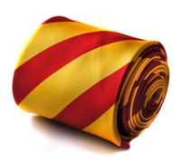 Frederick Thomas Tinta Unita Rosso & Giallo Barbiere Righe Uomo Cravatta Grillo