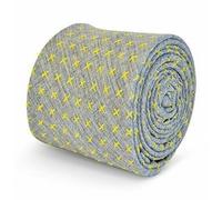 Frederick Thomas Uomo Grigio Cotone/Lino Cravatta Con Giallo Croci