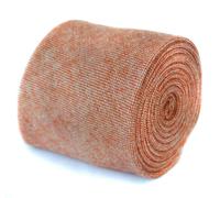 Frederick Thomas Uomo Tinta Unita Arancione Chiaro Scuro Pesca 100% Lana Tweed