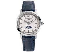 Frederique Constant FC-206RS1S6 Women's Watch - Silver Dial, Stainless Steel Case, Blue Leather Strap
