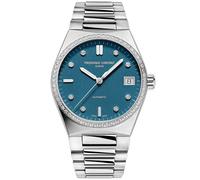 Frederique Constant Highlife Ladies Automatic Sparkling FC-303LBSD2NHD6B - 34mm Stainless Steel, Diamond-Set Bezel, Blue Dial