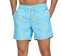 FREDRM Mens Swim Trunks Quick Dry Boardshorts with Mesh Lining Above Knee Swimwear Bathing Suits