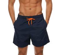 FREDRM Mens Swim Trunks Quick Dry Boardshorts with Mesh Lining Above Knee Swimwear Bathing Suits (Navy Blue, XL)