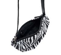 FREDsBRUDER Pelle borsa a tracolla Furry Friend Crossbag Zebra bianco nero