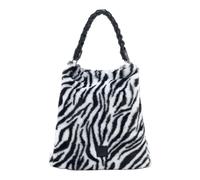 FREDsBRUDER Pelle borsa a tracolla Furry Friend Hobo Bag Zebra nero bianco