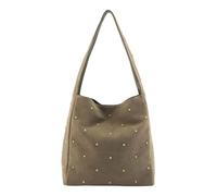 FREDsBRUDER Pelle borsa a tracolla The Beaded One Collection Hobo Bag Greyish Khaki cachi