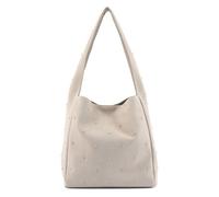 FREDsBRUDER Pelle borsa a tracolla The Beaded One Collection Hobo Bag Creamy Cream avorio