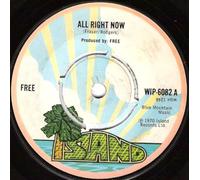 FREE, all right now, B side mouthful of grass, WIP-6082, 7" single