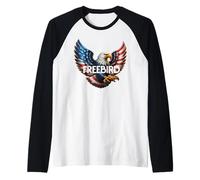 Free American Bird, This Bird You Cannot Change 4th of July Maglia con Maniche Raglan