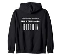 Free And Open Source Decentralized Blockchain Bitcoin BTC Felpa con Cappuccio