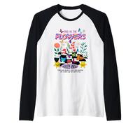 Free as The Flowers Cool Quotes Illustration Graphic Designs Maglia con Maniche Raglan