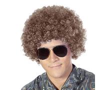 FREE BEAUTY Parrucca sintetica da clown afro, per uomini e donne, cosplay, feste di anime, Natale, Halloween, parrucca divertente (marrone)