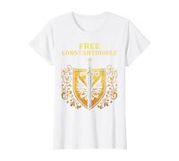 Free Constantinople - Bold Historical Statement Design Maglietta con Stampa Grafica Economica, Donna, Bianco, M