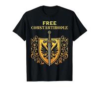 Free Constantinople - Bold Historical Statement Design Maglietta con Stampa Grafica Economica, Uomo, Nero, S
