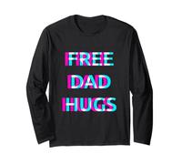 Free Dad Hugs Pride Proud Ally LGBT Rainbow Flag Support Maglia a Manica
