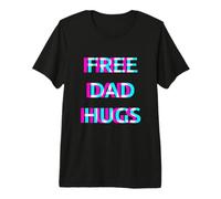 Free Dad Hugs Pride Proud Ally LGBT Rainbow Flag Support Maglietta Premium
