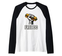 Free DC Sandwich Activism Protest Fist Humor Maglia con Maniche Raglan