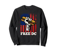 Free DC Sandwich Activism USA Flag Protest Fist Humor Felpa