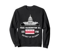 Free DC Washington DC Bandiera Capitol Hill Uomini Donne Felpa