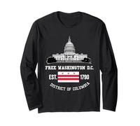 Free DC Washington DC Bandiera Capitol Hill Uomini Donne Maglia a Manica