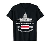 Free DC Washington DC Bandiera Capitol Hill Uomini Donne Maglietta