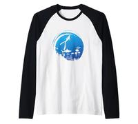 Free Diving con Un respiro nell'oceano Maglia con Maniche Raglan