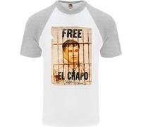 Free El Chapo Cocaina Droga Cartello Uomo S/S Maglietta Baseball