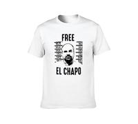 Free El Chapo Mexican Cartel Boss Gangster Fan Casual Round Neck T Shirt White 3XL