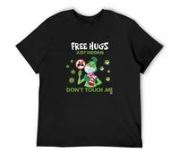 Free Hugs Just Kidding Don’T Touch Me O-Neck 100% Cotton Short Sleeve Unisex T-Shirt L