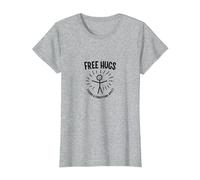 Free Hugs Termini & Condizioni Applica Divertente Figura Stilizzata Maglietta, Donna, Grigio Melange, M