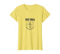 Free Hugs Termini & Condizioni Applica Divertente Figura Stilizzata Maglietta, Donna, Limone, XS