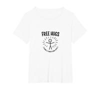 Free Hugs Termini & Condizioni Applica Divertente Figura Stilizzata Maglietta, Donna Plus-Size, Bianco, 6X