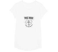 Free Hugs Termini & Condizioni Applica Divertente Figura Stilizzata Maglietta, Ragazze, Bianco, M
