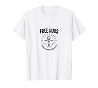 Free Hugs Termini & Condizioni Applica Divertente Figura Stilizzata Maglietta, Uomo, Bianco, S