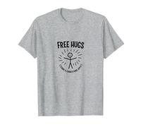 Free Hugs Termini & Condizioni Applica Divertente Figura Stilizzata Maglietta, Uomo, Grigio Melange, 6XL