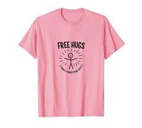 Free Hugs Termini & Condizioni Applica Divertente Figura Stilizzata Maglietta, Uomo, Rosa, S