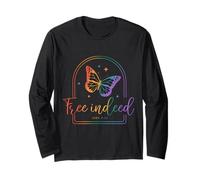 Free Indeed Christian Faith, Farfalla Bibbia Verse Tie-Dye Maglia a Manica