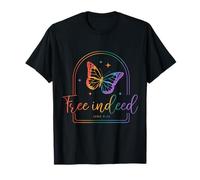 Free Indeed Christian Faith, farfalla Bibbia Verse Tie-Dye Maglietta