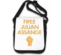 Free Julian Assange Orange Fist Logo Borsa a tracolla Bianco