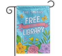 Free Little Library Personalized Cute Librarian Library Welcome Bandiera All'Aperto 30X45Cm Striscione Colorato Decorative Bandiera Per Decorazione Patio Soggiorno