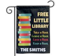 Free Little Library Personalized Librarian Bandiera Di Benvenuto 30X45Cm Striscione Moda Decorative Bandiera Da Giardino Per Soggiorno Dormitorio Casa
