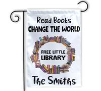 Free Little Library Personalized Librarian Library Welcome Bandiera 30X45Cm Striscione Decorative Doppia Faccia Bandiera All'Aperto Per Prato Decorazione Festival