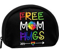 Free Mom Hugs Lgbtq Pride Month Women And Girls Cute Fashion Coin Purse Wallet Bag Change Pouch Key Holder
