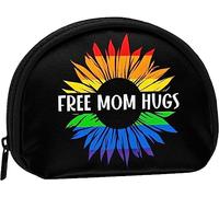 Free Mom Hugs Lgbtq Pride Month Women And Girls Cute Fashion Coin Purse Wallet Bag Change Pouch Key Holder