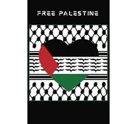 Free Palestine Notebook with a Palestinian Flag Heart on a Keffiyeh Background: 6x9" Lined Diary for Poetic Writing and Journaling
