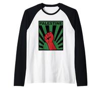 Free Palestine Shirt | Stile propaganda Palestine Fist Maglia con Maniche Raglan