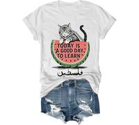 Free Palestine Shirt Today is a Good Day to Learn Tee Fruit Watermelon Free Palestine T-Shirt Unisex, bianco, XL