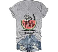 Free Palestine Shirt Today is a Good Day to Learn Tee Fruit Watermelon Free Palestine T-Shirt Unisex, Grigio-v, L