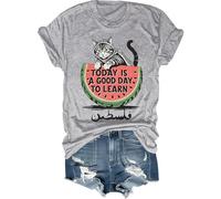 Free Palestine Shirt Today is a Good Day to Learn Tee Fruit Watermelon Free Palestine T-Shirt Unisex, Grigio, M